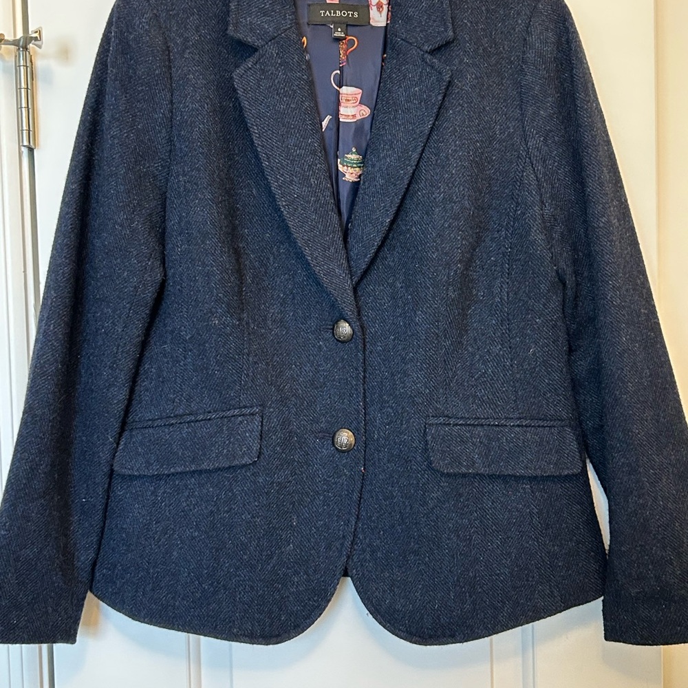 Talbots Blue Blazer Classic Tailored Suit Jacket